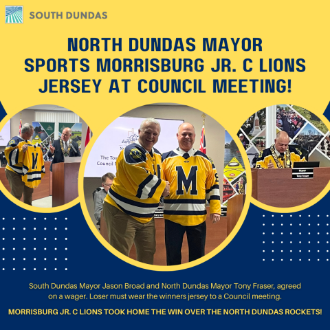 North Dundas Mayor Sport Lions Jersey At Council Meeting!